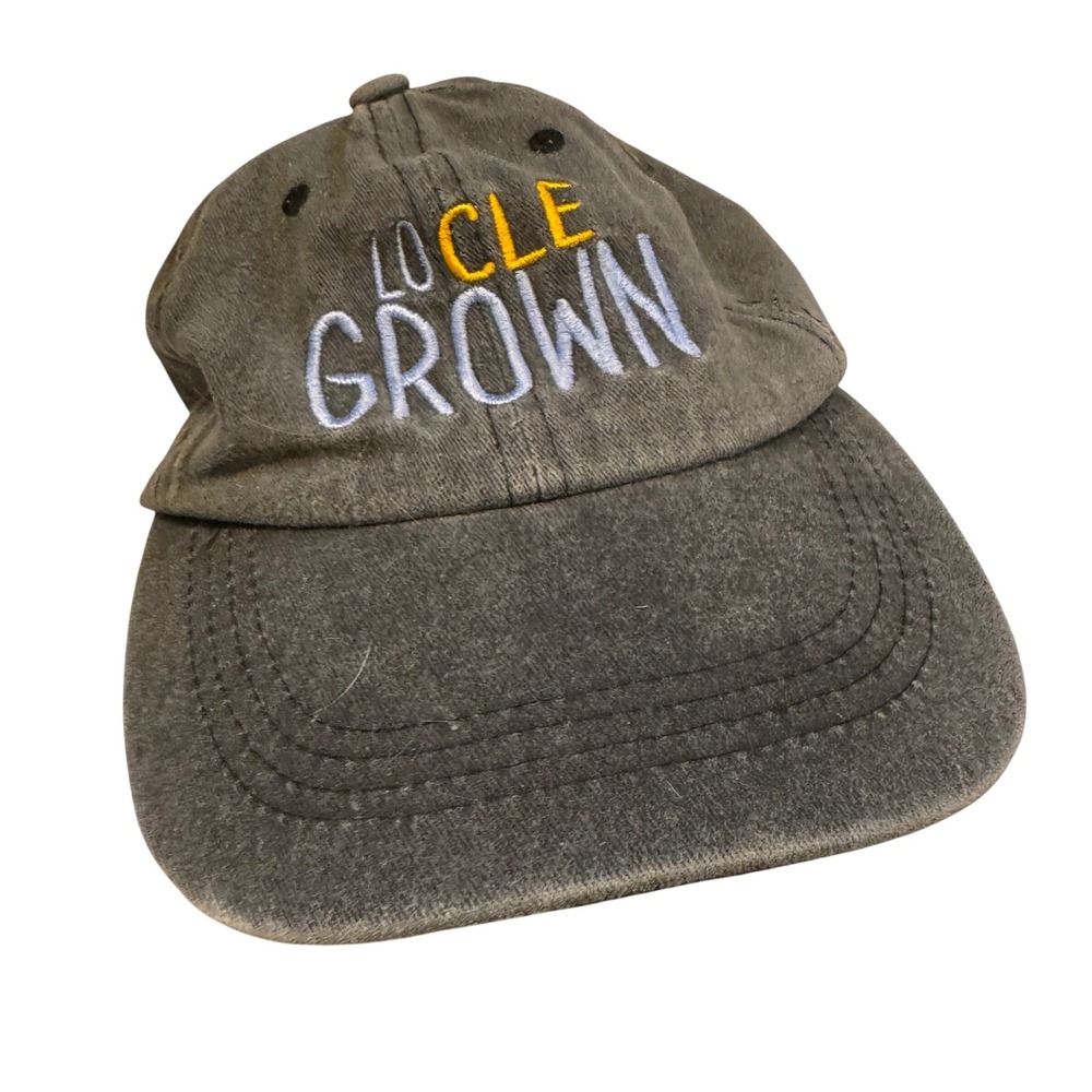 Locle Grown Gray Washed Cotton Twill Adjustable Dad Hat Baseball Cap Cleveland